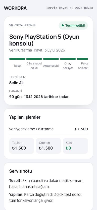 Takip sayfası: yapılanlar, garanti, değerlendirme